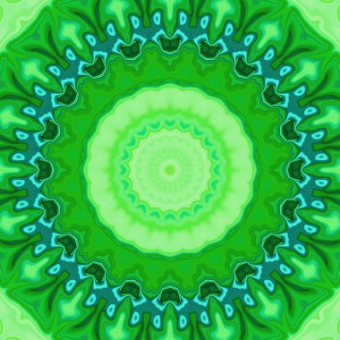 Esrarengiz neon parlayan geometrik soyut arkaplan. Fantezi fraktal kavramı