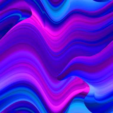 Esrarengiz neon parlayan geometrik soyut arkaplan. Fantezi fraktal kavramı