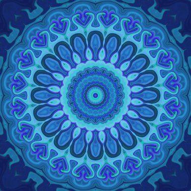 Esrarengiz neon parlayan geometrik soyut arkaplan. Fantezi fraktal kavramı