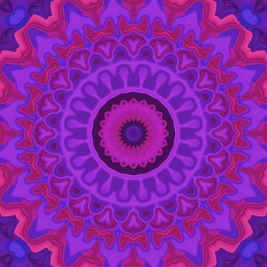 Esrarengiz neon parlayan geometrik soyut arkaplan. Fantezi fraktal kavramı