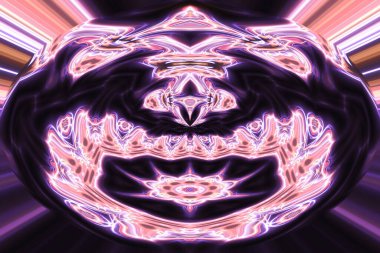 Soyut neon parlayan geometrik fantezi arka planı