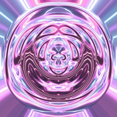 Soyut neon parlayan geometrik fantezi arka planı