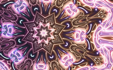 Soyut neon parlayan geometrik fantezi arka planı