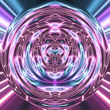 Soyut neon parlayan geometrik fantezi arka planı