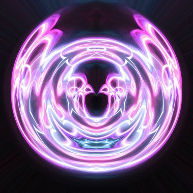 Soyut neon parlayan geometrik fantezi arka planı