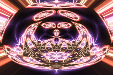 Soyut neon parlayan geometrik fantezi arka planı