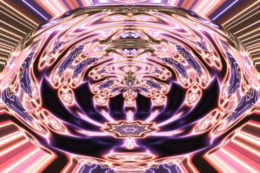 Soyut neon parlayan geometrik fantezi arka planı