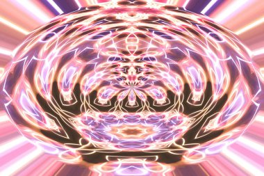 Soyut neon parlayan geometrik fantezi arka planı