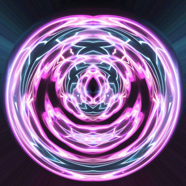 Soyut neon parlayan geometrik fantezi arka planı