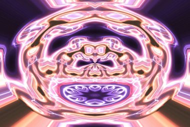 Soyut neon parlayan geometrik fantezi arka planı