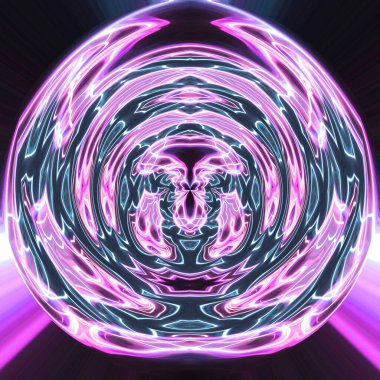 Soyut neon parlayan geometrik fantezi arka planı