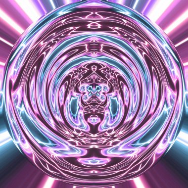 Soyut neon parlayan geometrik fantezi arka planı