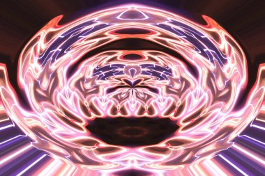 Soyut neon parlayan geometrik fantezi arka planı