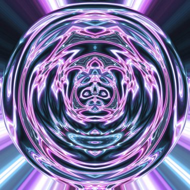 Soyut neon parlayan geometrik fantezi arka planı