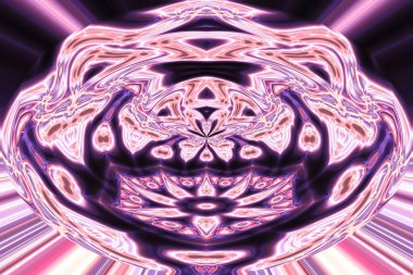 Soyut neon parlayan geometrik fantezi arka planı