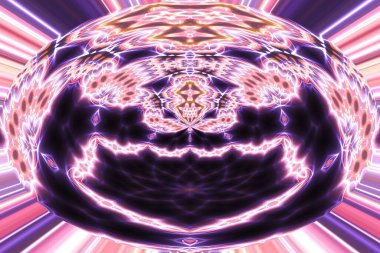 Soyut neon parlayan geometrik fantezi arka planı