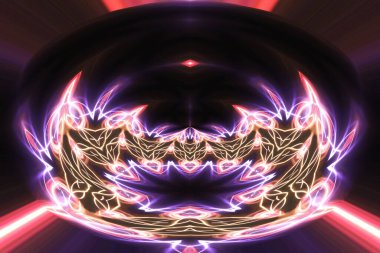 Soyut neon parlayan geometrik fantezi arka planı