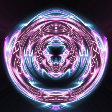 Soyut neon parlayan geometrik fantezi arka planı