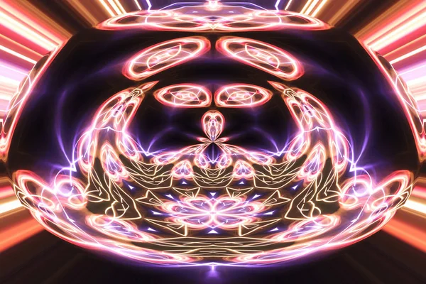Abstrakcyjny Neon Świecący Geometryczne Tło Fantasy — Zdjęcie stockowe