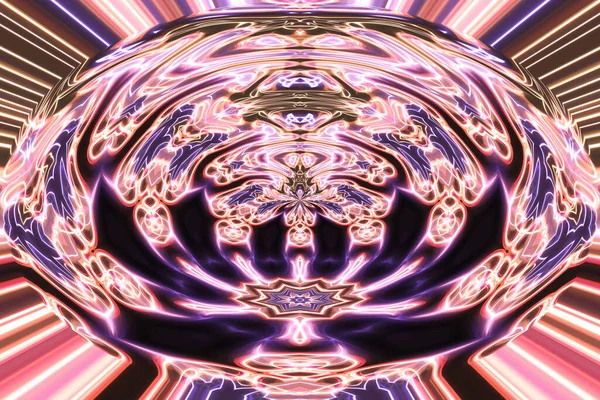 Abstrakt Neon Glödande Geometrisk Fantasi Bakgrund — Stockfoto