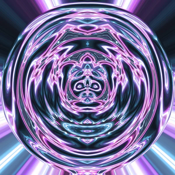 Abstrakte Neon Glühende Geometrische Fantasie Hintergrund — Stockfoto