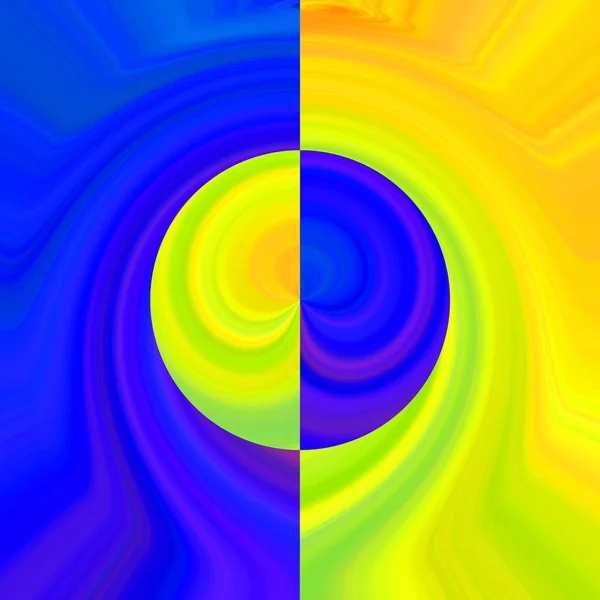 カラフルな抽象的な背景パターン 陰陽の概念 — ストック写真