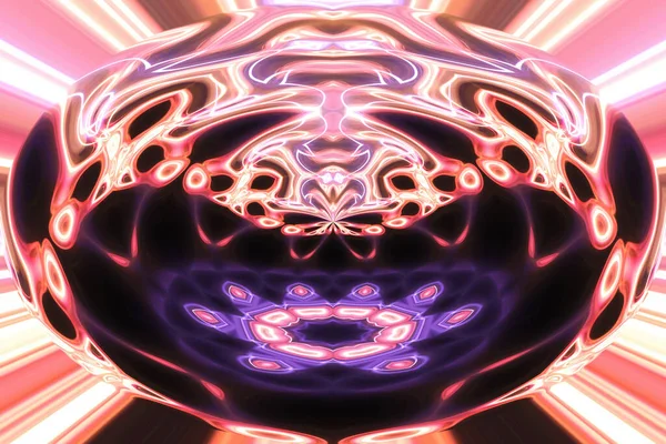 Soyut neon parlayan geometrik fantezi arka planı