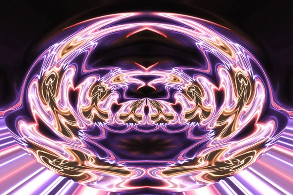 Abstrakte Neon Glühende Geometrische Fantasie Hintergrund — Stockfoto
