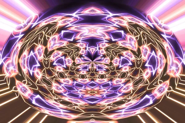 Abstrakcyjny Neon Świecący Geometryczne Tło Fantasy — Zdjęcie stockowe