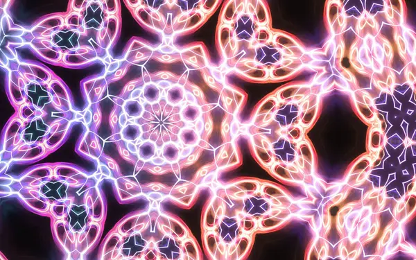Soyut Neon Parlayan Geometrik Fantezi Arka Planı — Stok fotoğraf