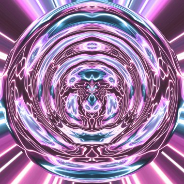 Soyut neon parlayan geometrik fantezi arka planı