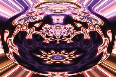 Soyut neon parlayan geometrik fantezi arka planı