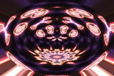 Soyut neon parlayan geometrik fantezi arka planı