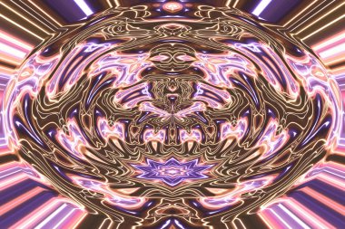 Soyut neon parlayan geometrik fantezi arka planı