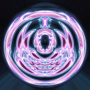 Soyut neon parlayan geometrik fantezi arka planı