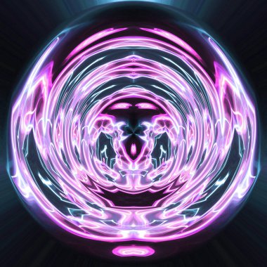 Soyut neon parlayan geometrik fantezi arka planı