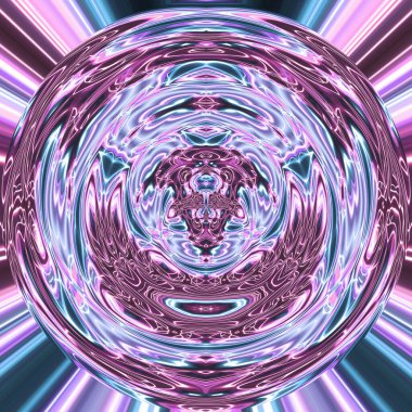 Soyut neon parlayan geometrik fantezi arka planı