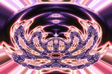 Soyut neon parlayan geometrik fantezi arka planı