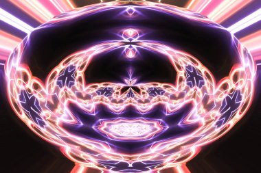 Soyut neon parlayan geometrik fantezi arka planı