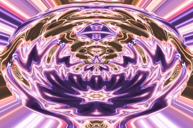 Soyut neon parlayan geometrik fantezi arka planı