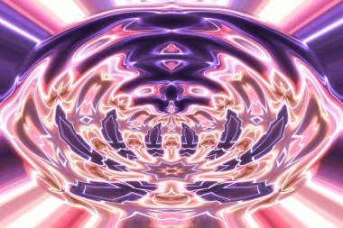 Soyut neon parlayan geometrik fantezi arka planı