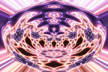 Soyut neon parlayan geometrik fantezi arka planı