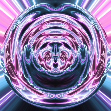 Soyut neon parlayan geometrik fantezi arka planı