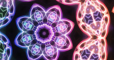 Soyut renkli neon ışıklı fantezi arka planı.  