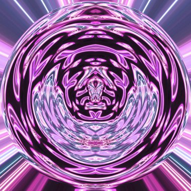 Soyut neon parlayan geometrik fantezi arka planı