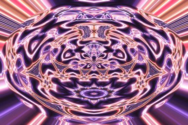 Soyut neon parlayan geometrik fantezi arka planı