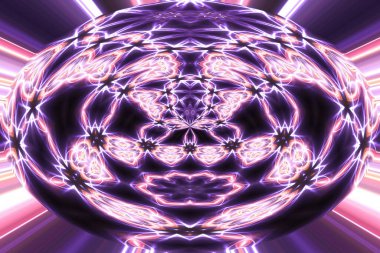 Soyut neon parlayan geometrik fantezi arka planı