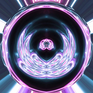 Soyut neon parlayan geometrik fantezi arka planı