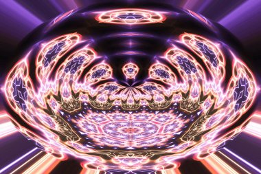 Soyut neon parlayan geometrik fantezi arka planı