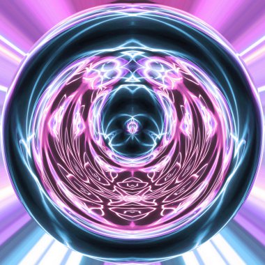 Soyut neon parlayan geometrik fantezi arka planı